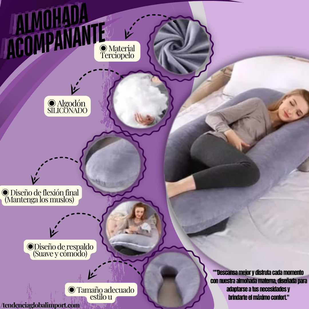ALMOHADA PARA EMBARAZADAS  CON RELLENO